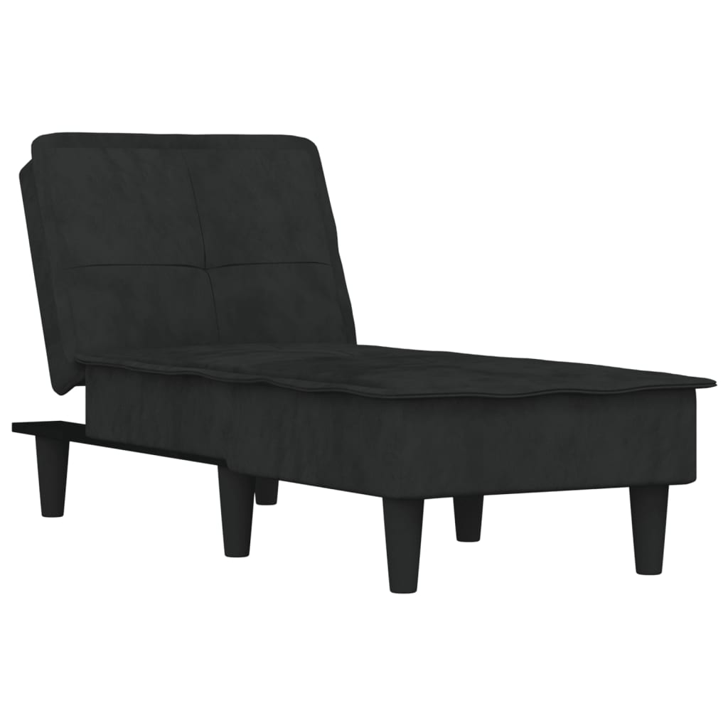 Chaise longue noir velours - XIOS