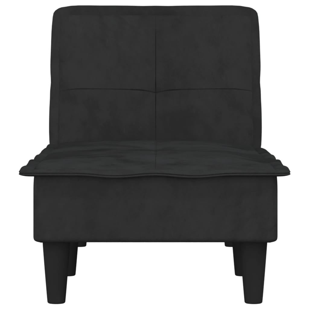 Chaise longue noir velours - XIOS
