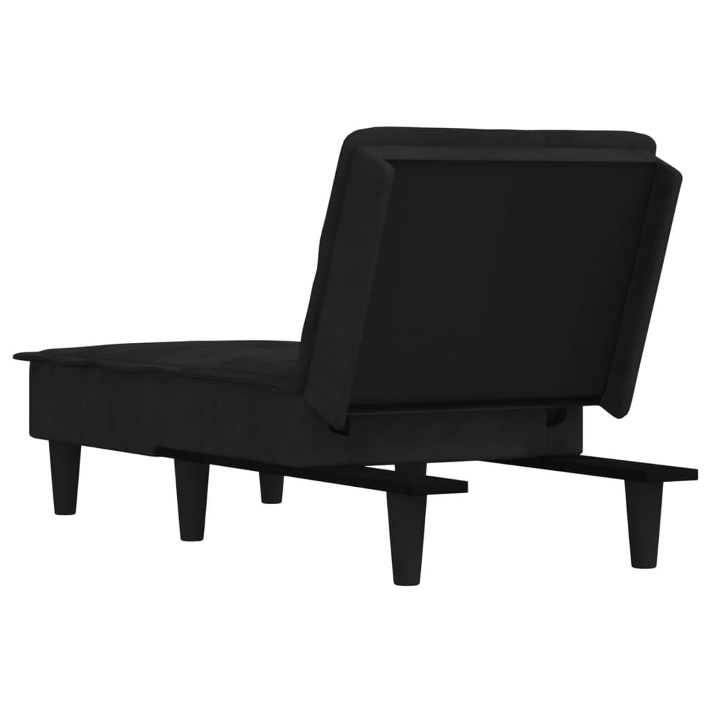 Chaise longue noir velours - XIOS