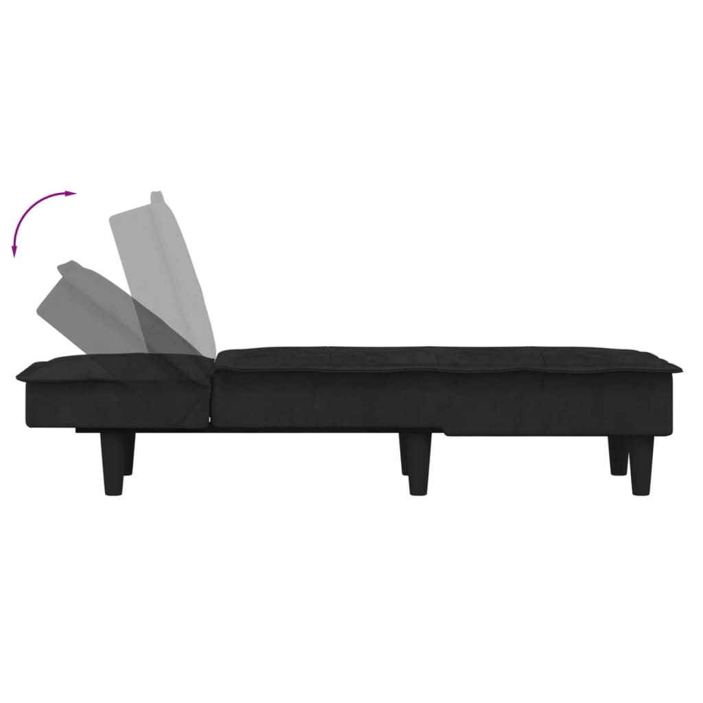 Chaise longue noir velours - XIOS