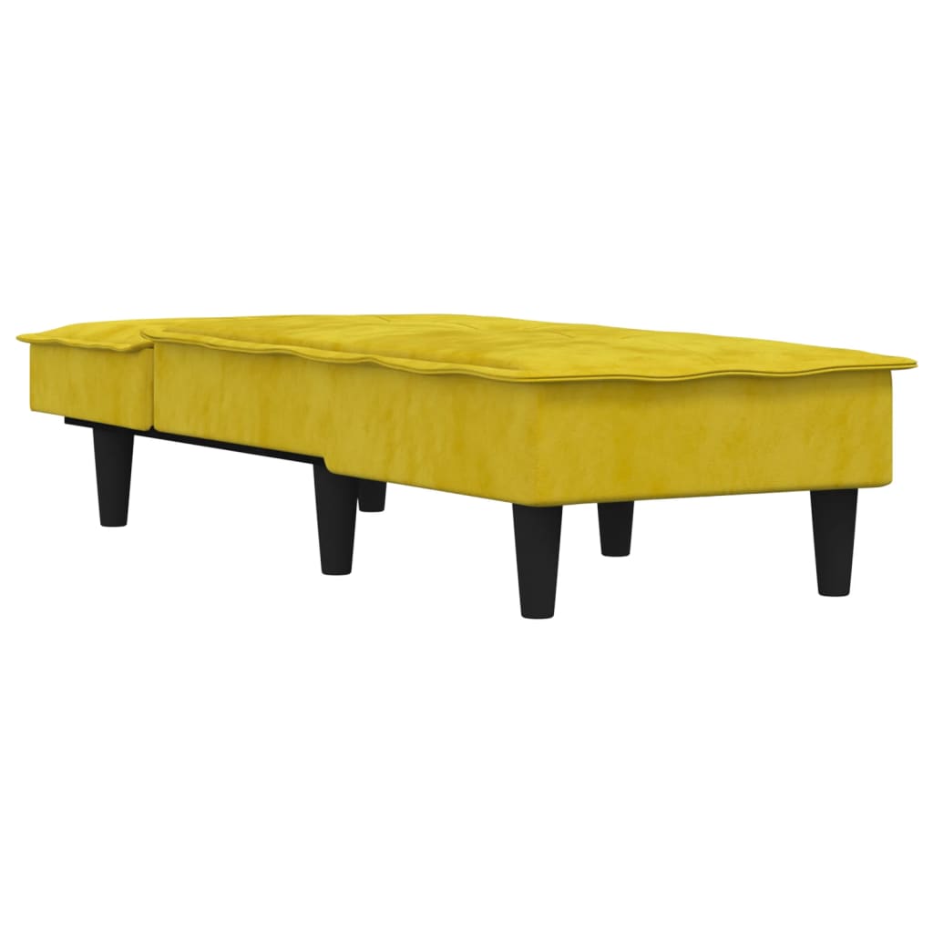 Chaise longue jaune velours - XIOS