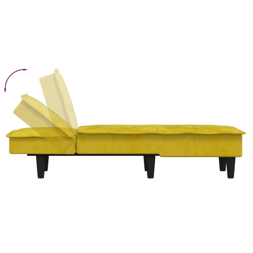 Chaise longue jaune velours - XIOS