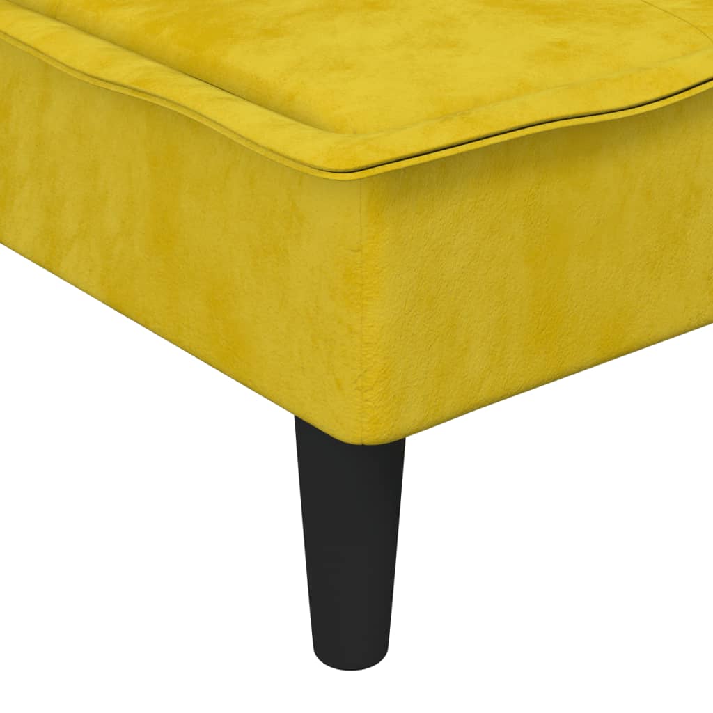Chaise longue jaune velours - XIOS