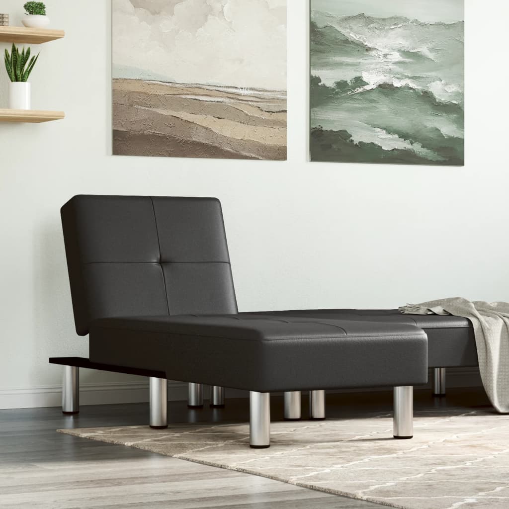 Chaise longue noir similicuir - XIOS