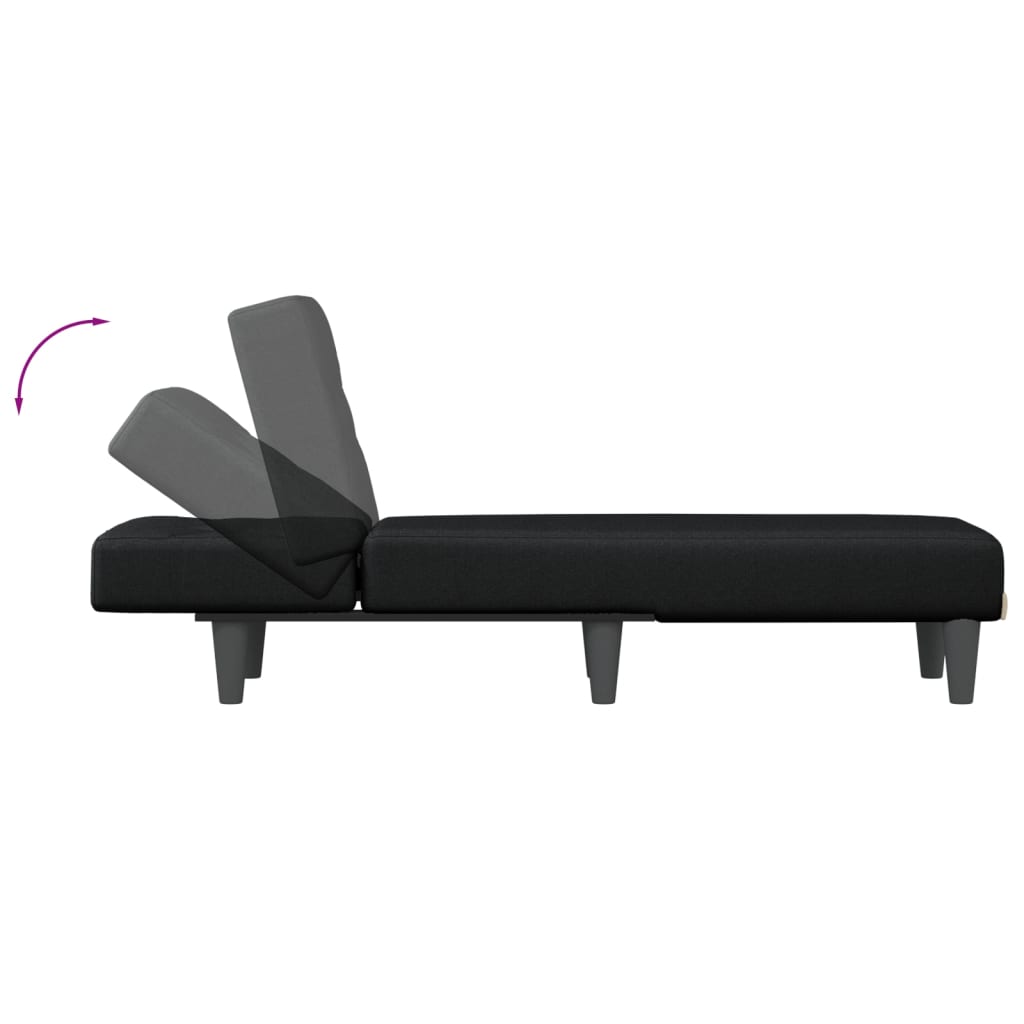 Chaise longue noir tissu - XIOS