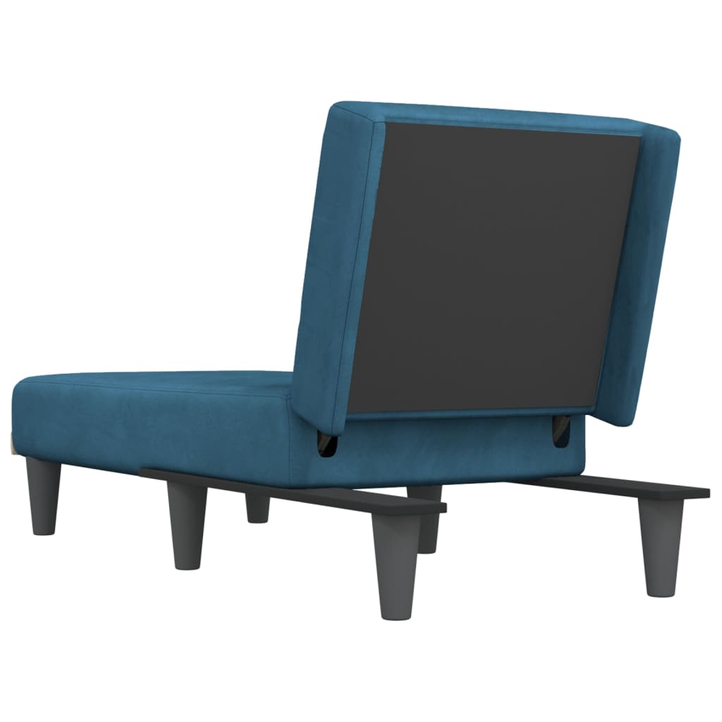 Chaise longue bleu velours - XIOS