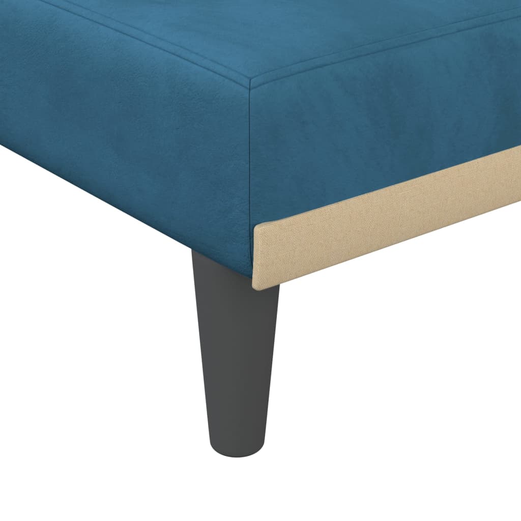 Chaise longue bleu velours - XIOS