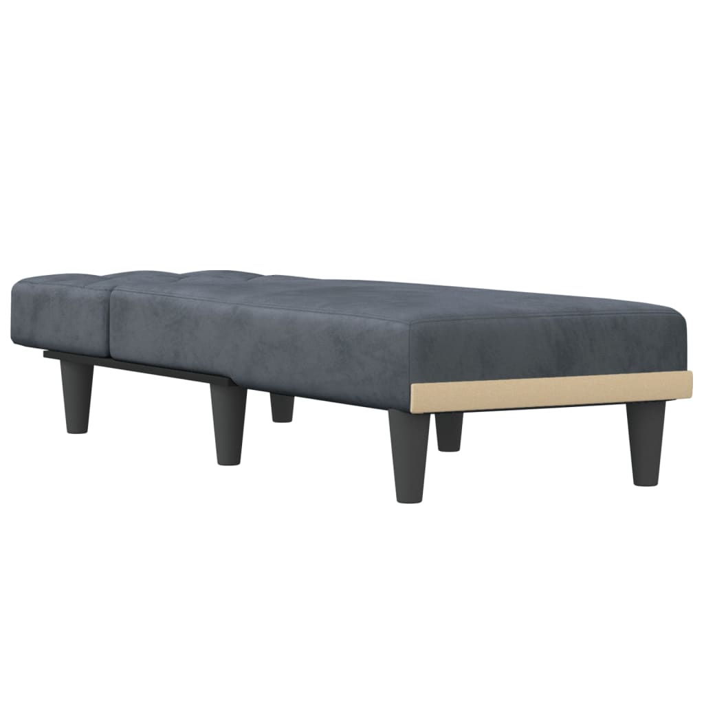 Chaise longue gris foncé velours - XIOS