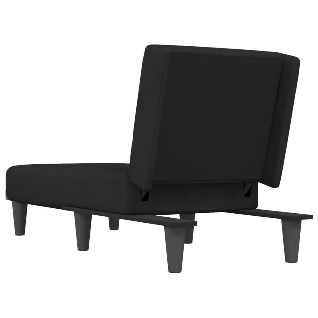 Chaise longue noir velours