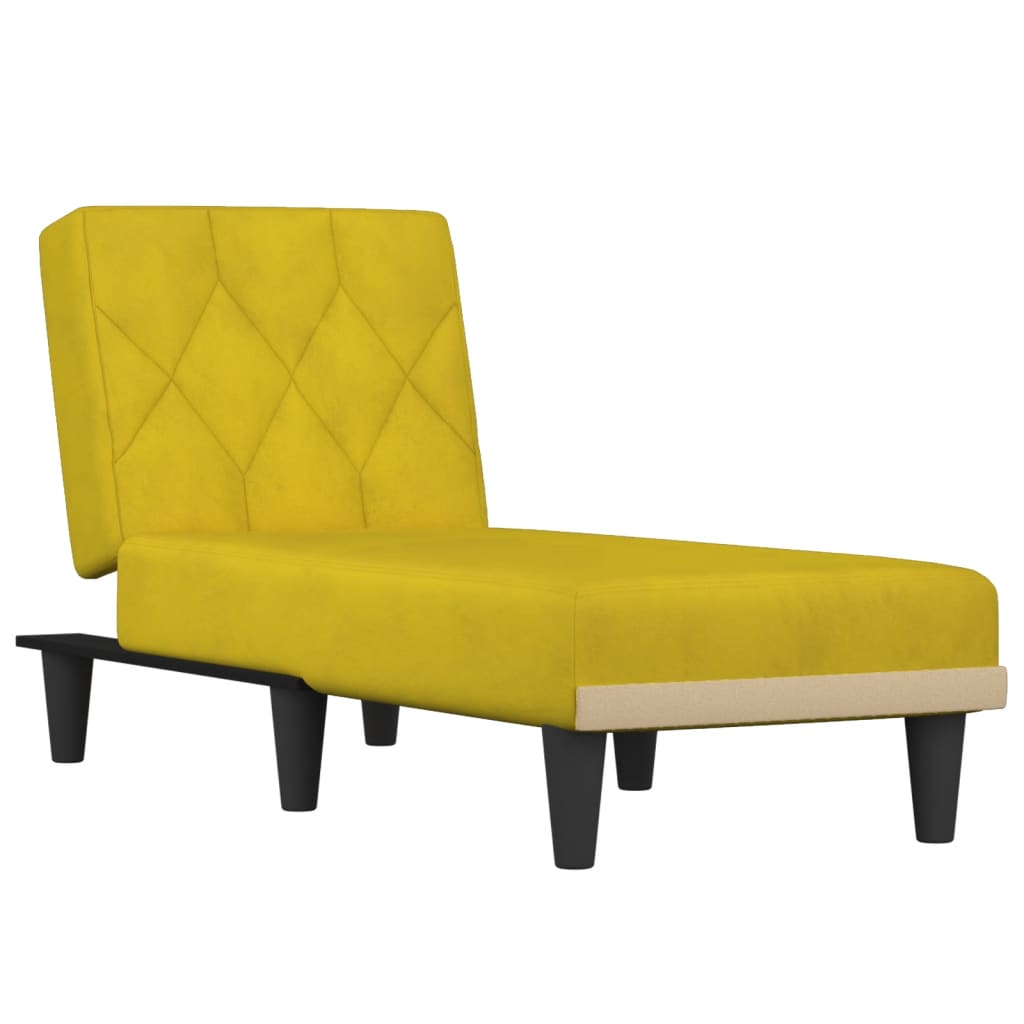 Chaise longue jaune velours - XIOS