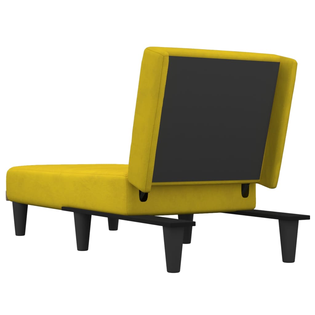 Chaise longue jaune velours - XIOS