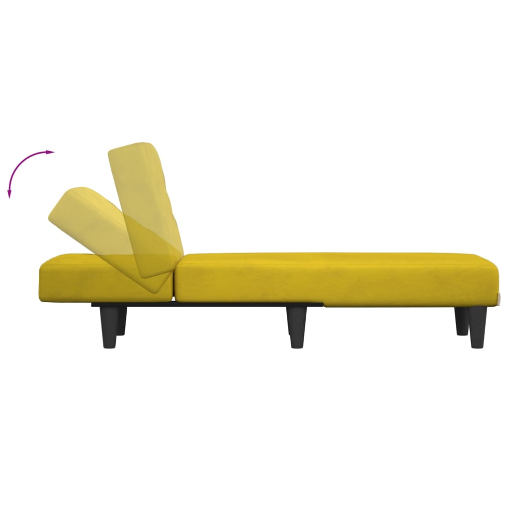 Chaise longue jaune velours - XIOS