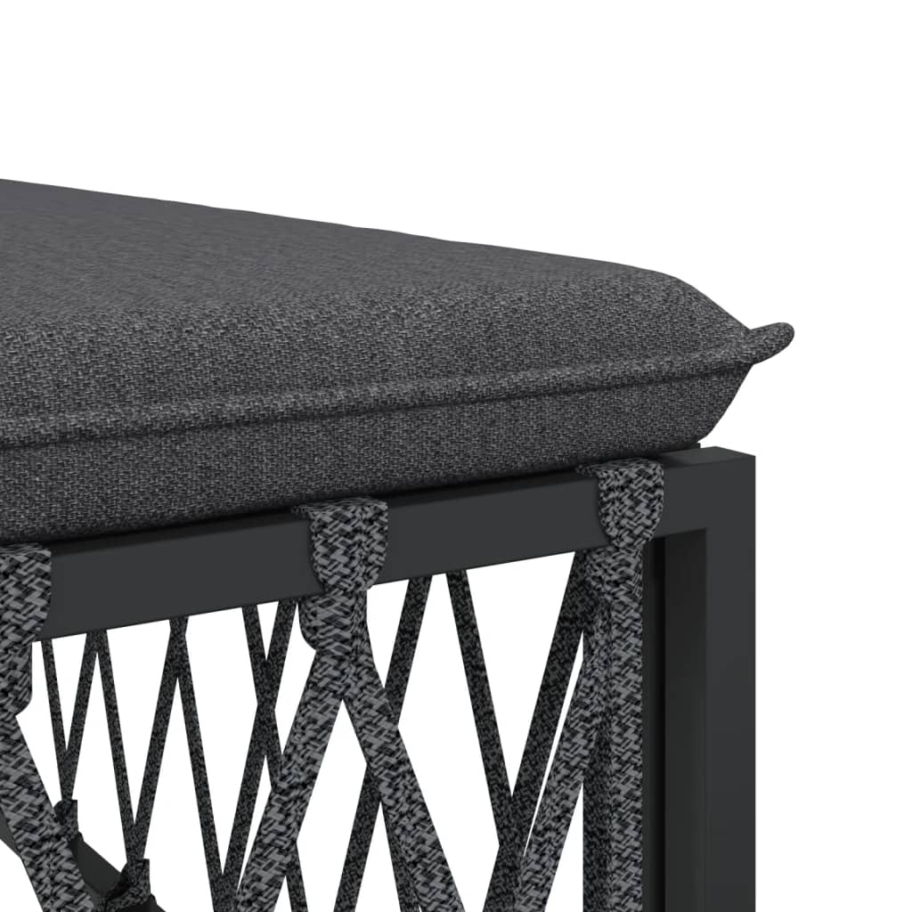 Salon de jardin avec coussins 6 pcs anthracite acier