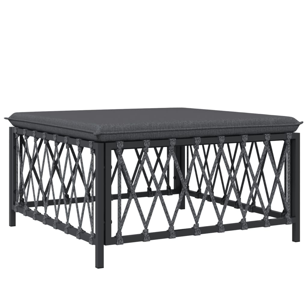 Salon de jardin avec coussins 6 pcs anthracite acier