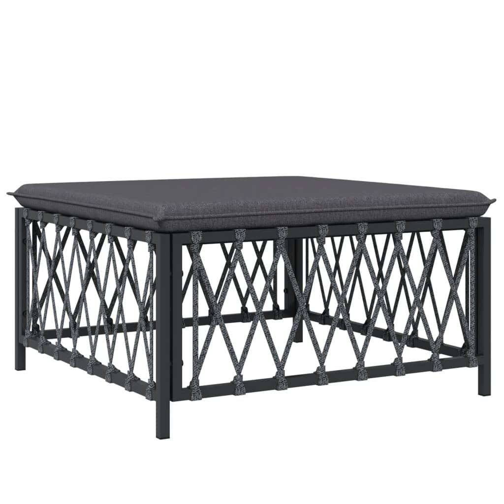 Salon de jardin 7 pcs avec coussins anthracite acier