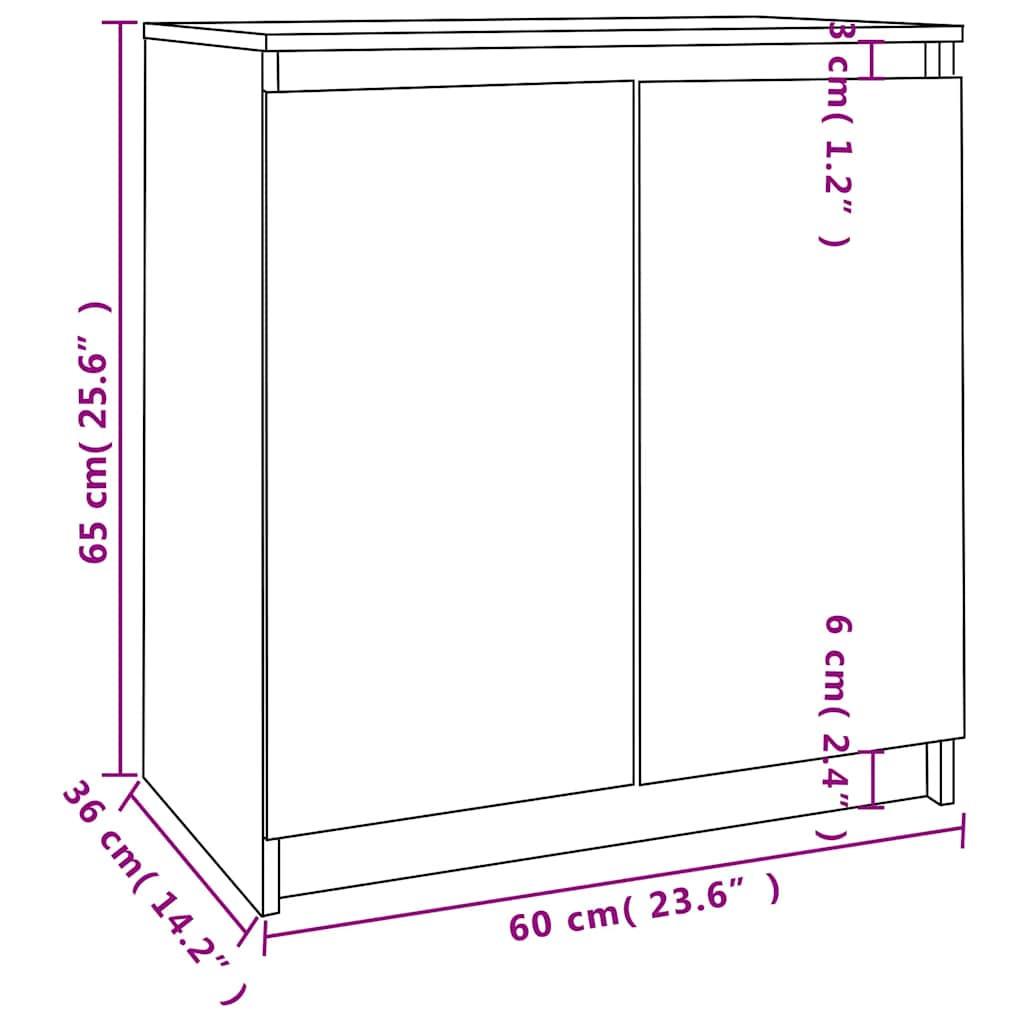 Armoire latérale 60x36x65 cm bois de pin massif