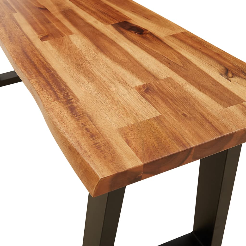 Ensemble à manger 3 pcs avec bord vivant bois massif d'acacia - XIOS