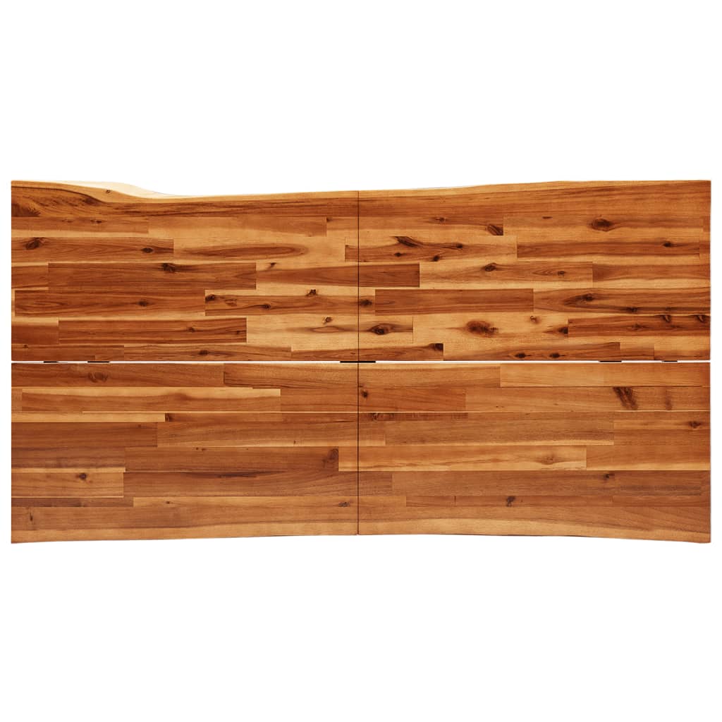 Ensemble à manger 3 pcs avec bord vivant bois massif d'acacia