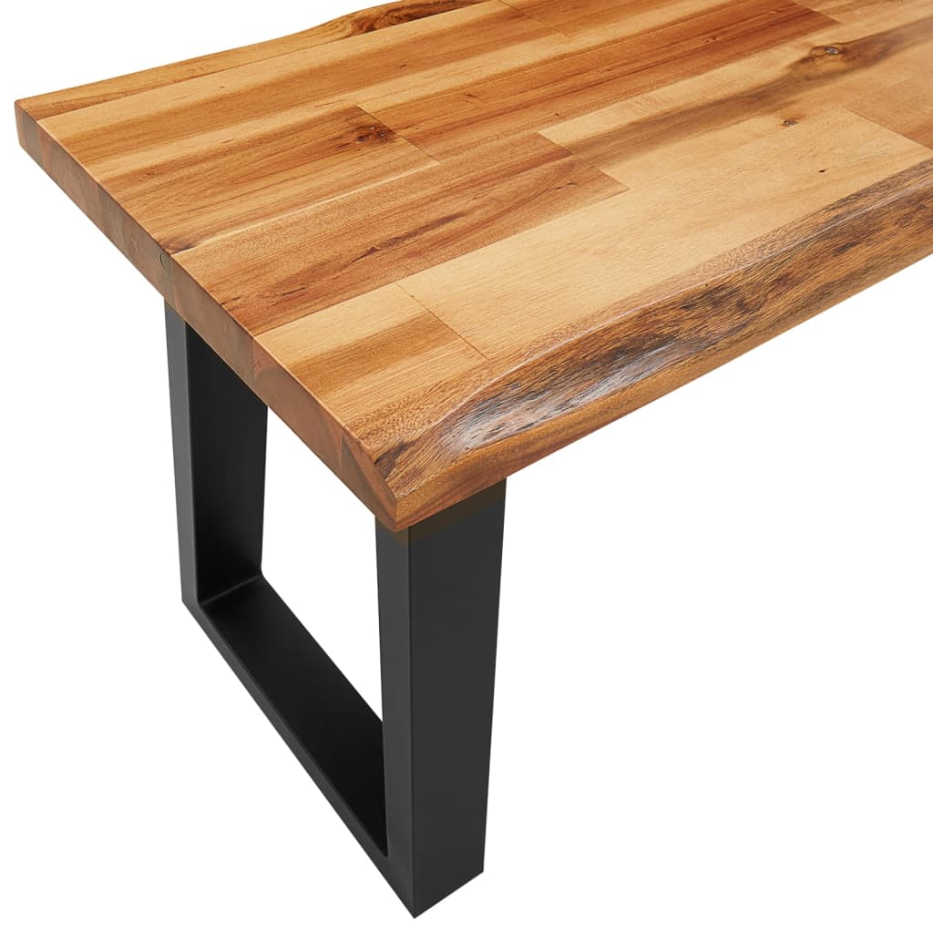 Ensemble à manger 3 pcs avec bord vivant bois massif d'acacia