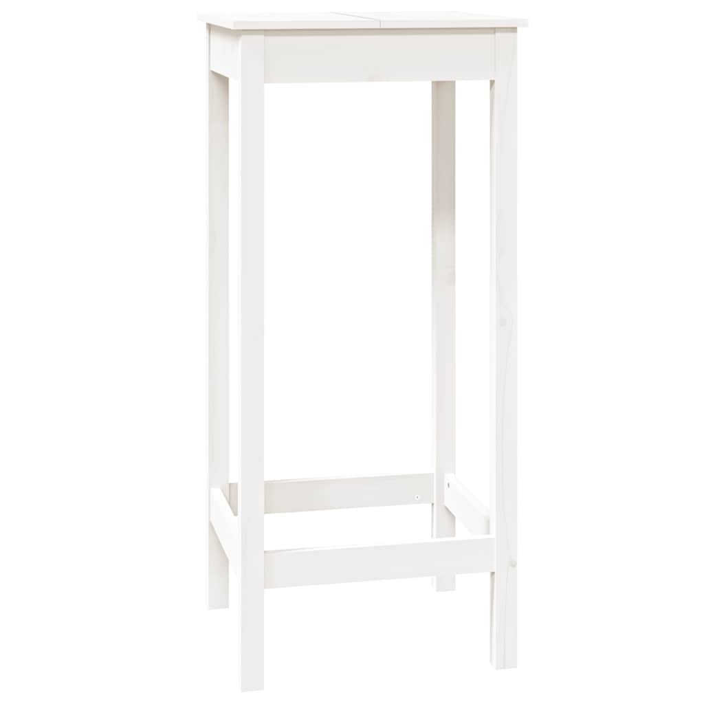 Table de bar blanc 50x50x110 cm bois massif de pin - XIOS