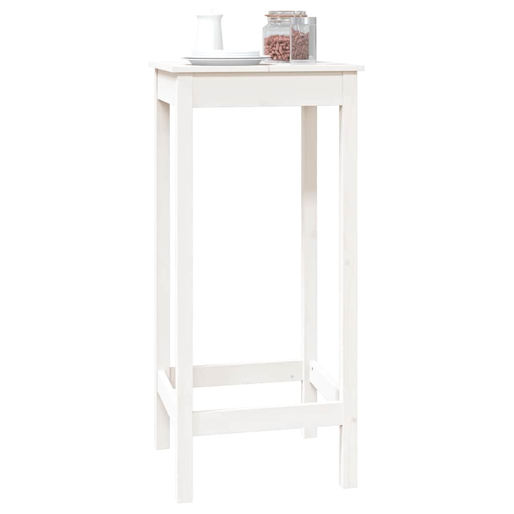 Table de bar blanc 50x50x110 cm bois massif de pin - XIOS