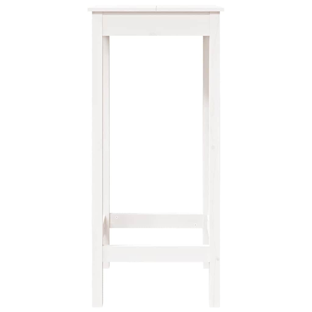 Table de bar blanc 50x50x110 cm bois massif de pin - XIOS