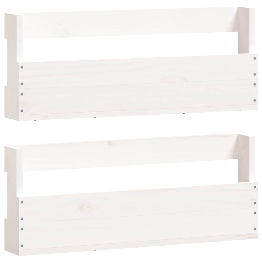 Étagères à chaussures murales 2 pcs Blanc 59x9x23 cm Pin massif - XIOS