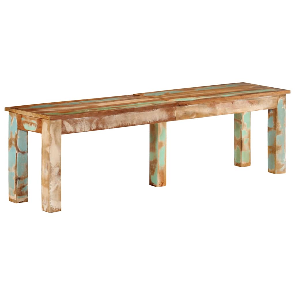 Banc 160x35x46 cm bois de récupération massif - XIOS