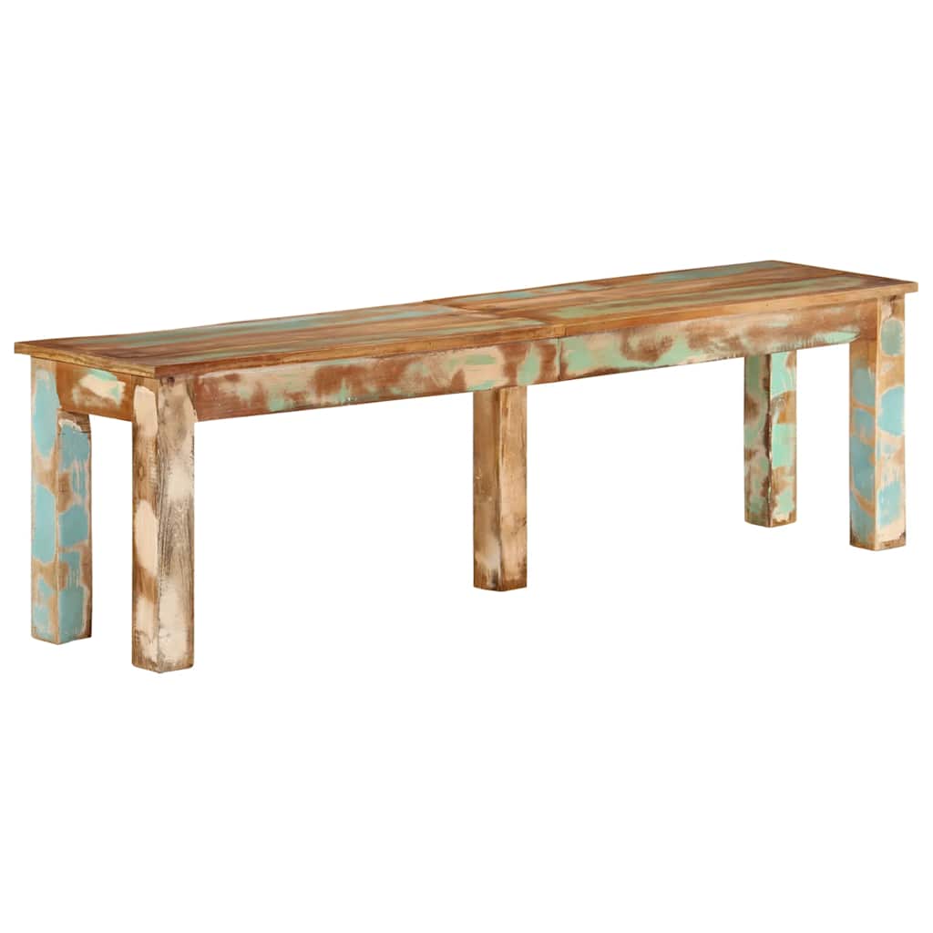 Banc 160x35x46 cm bois de récupération massif - XIOS