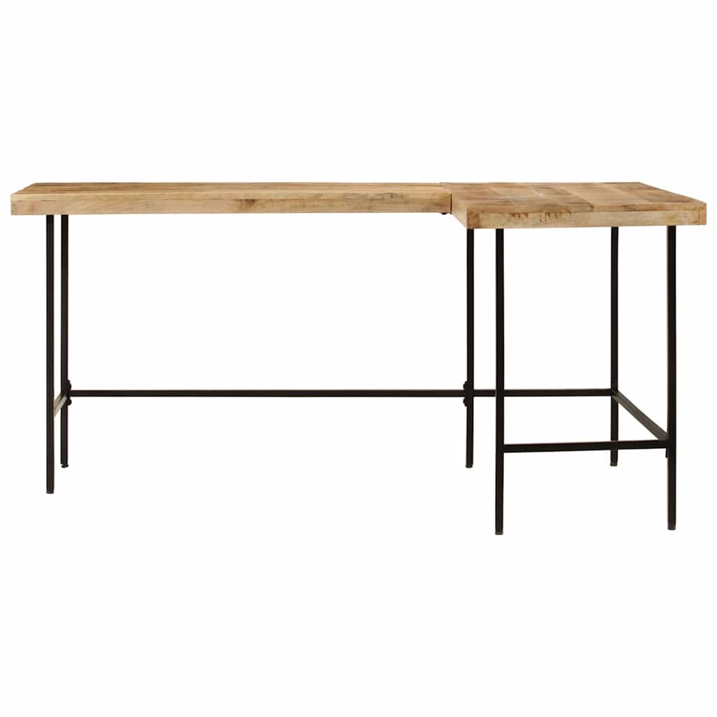 Bureau 165x110x77 cm bois massif de manguier et fer