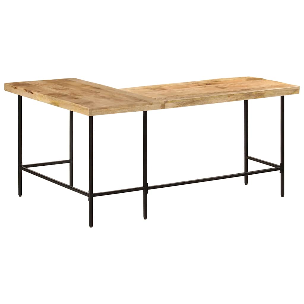 Bureau 165x110x77 cm bois massif de manguier et fer
