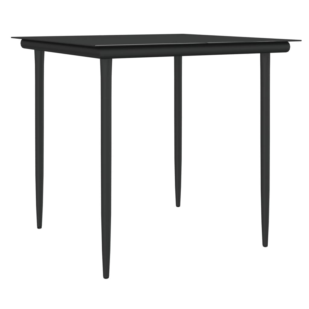 Ensemble à manger de jardin 3 pcs coussins résine tressée acier