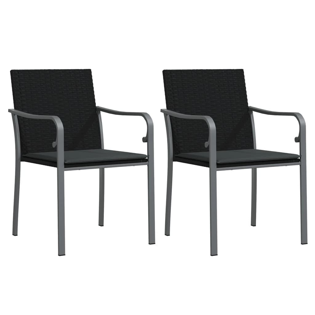 Ensemble à manger de jardin 3 pcs coussins résine tressée acier