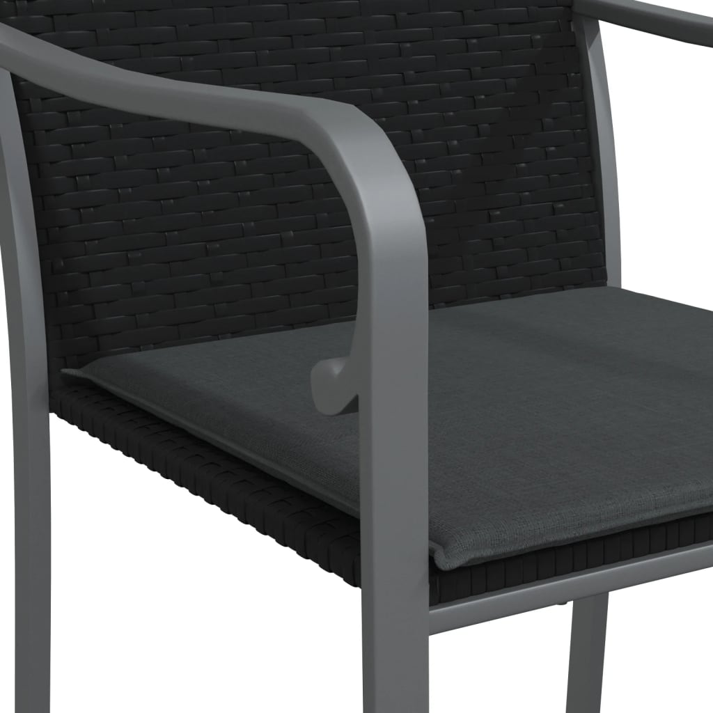 Ensemble à manger de jardin 3 pcs coussins résine tressée acier