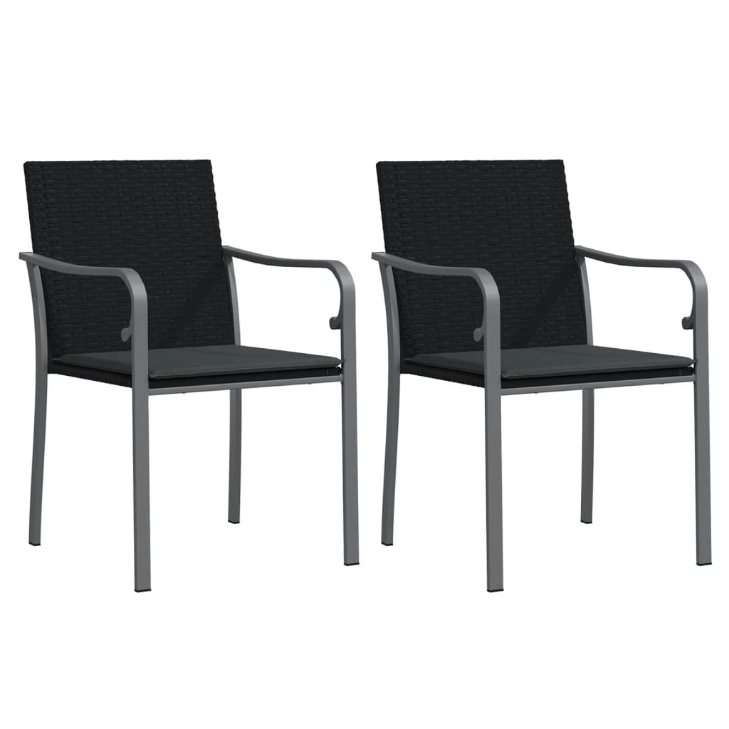 Ensemble à manger de jardin 3 pcs coussins résine tressée acier