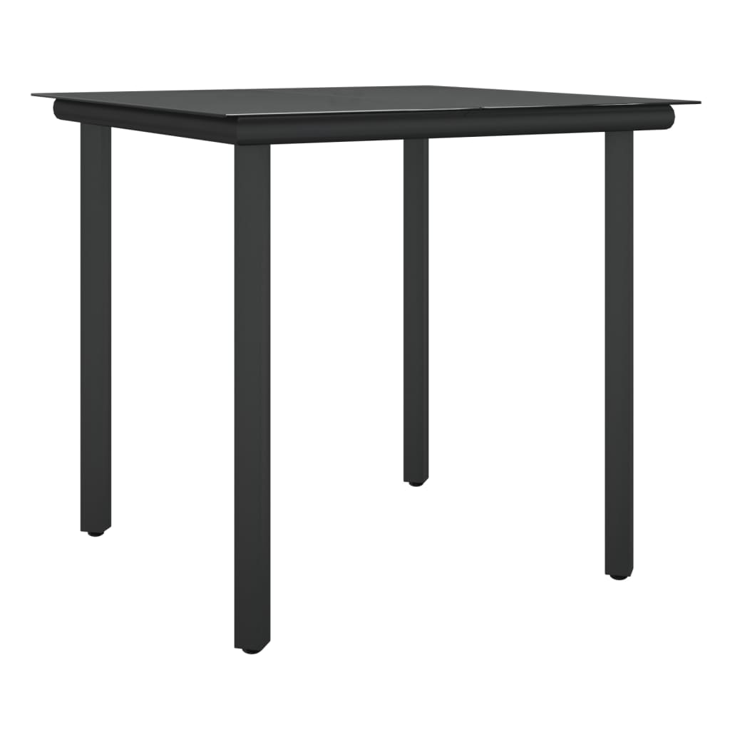 Ensemble à manger de jardin 3 pcs coussins résine tressée acier