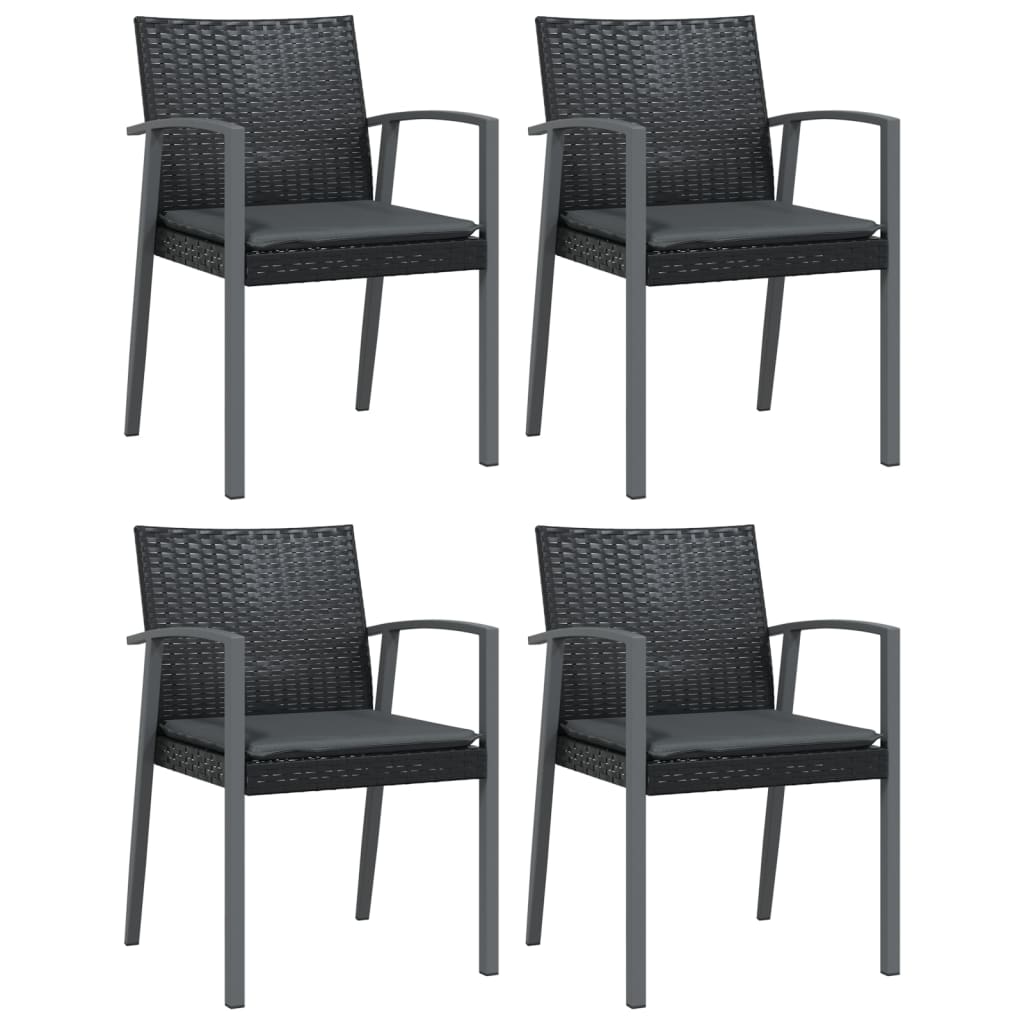 Ensemble à manger de jardin 5 pcs coussins résine tressée acier
