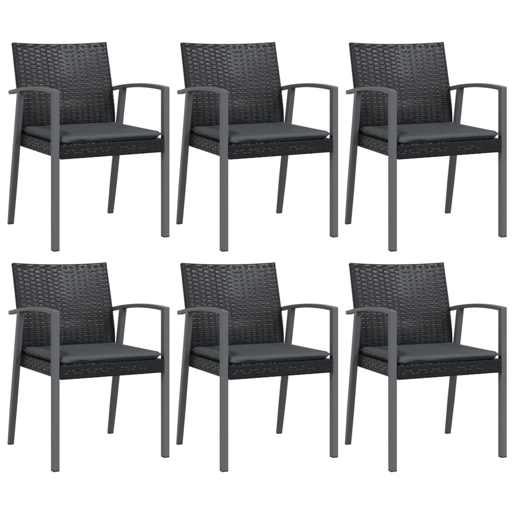 Ensemble à manger de jardin 7 pcs coussins résine tressée acier