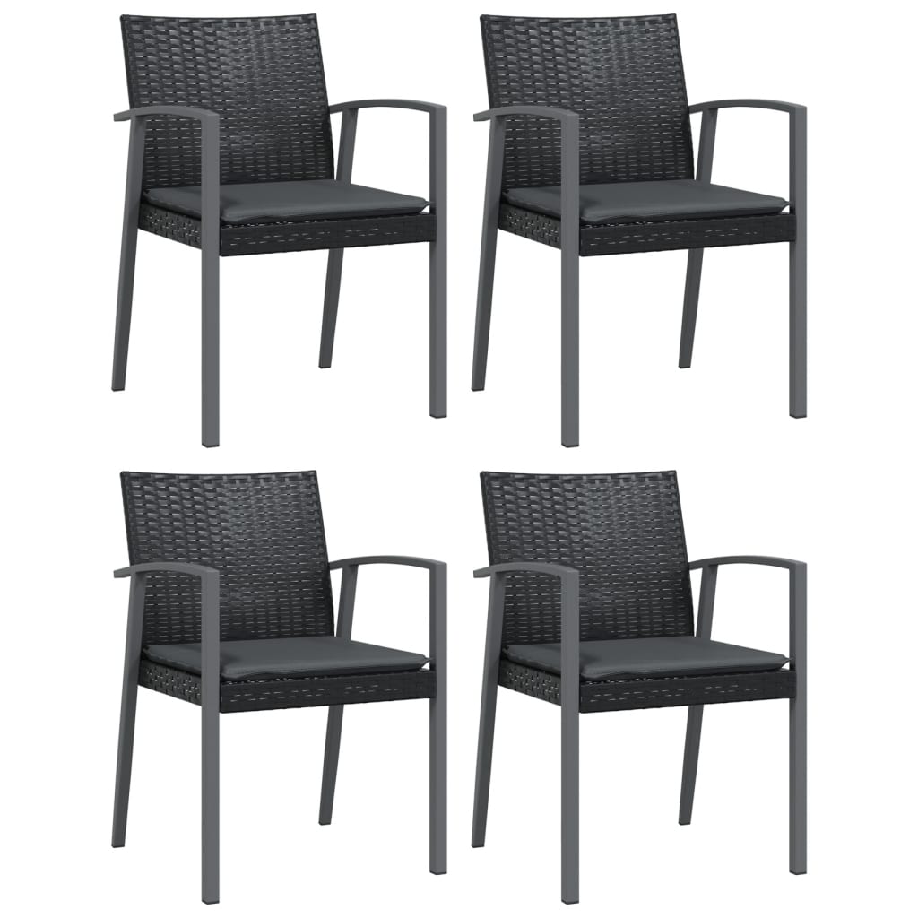 Ensemble à manger de jardin 5 pcs coussins résine tressée acier