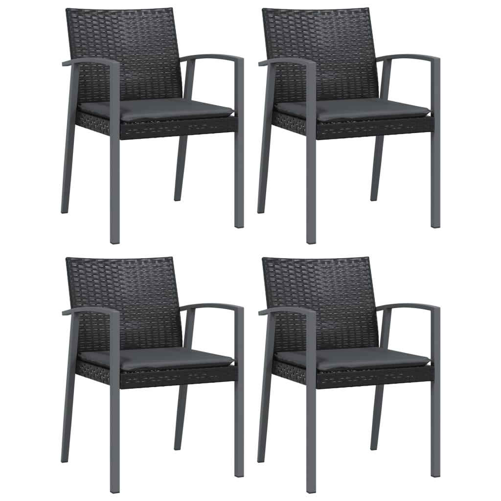 Ensemble à manger de jardin 5 pcs coussins résine tressée acier