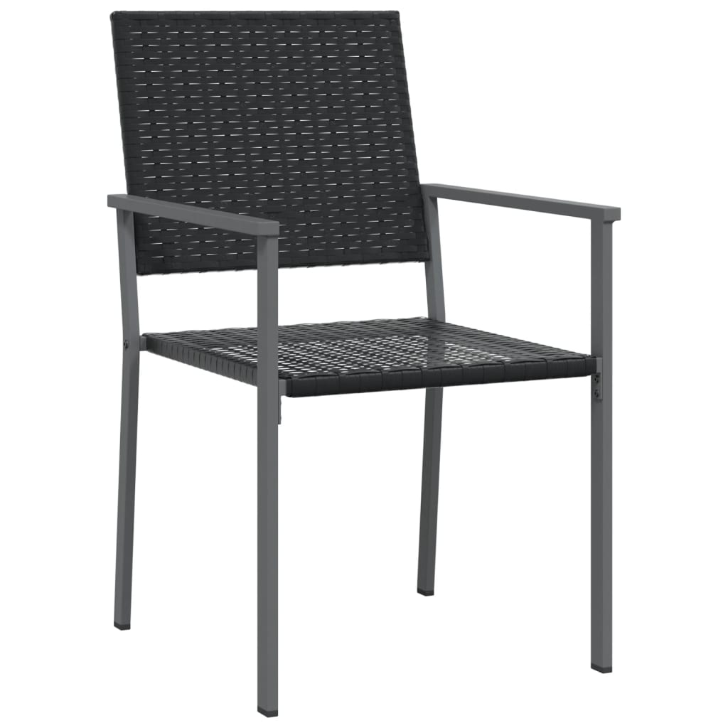 Ensemble à manger de jardin 5 pcs résine tressée acier