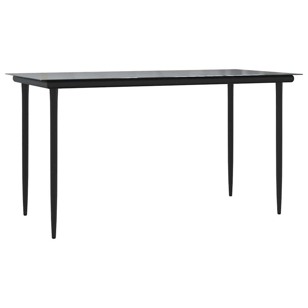 Ensemble à manger de jardin 7 pcs noir textilène et acier