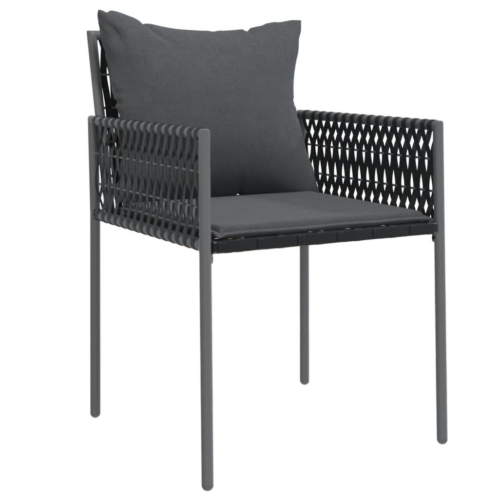 Ensemble à manger de jardin 7 pcs coussins résine tressée acier