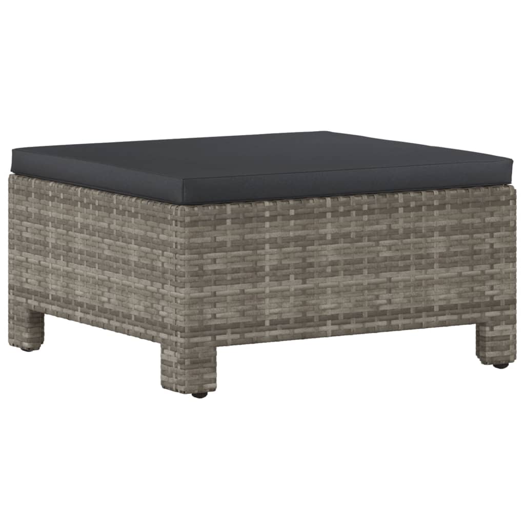 Salon de jardin 5 pcs avec coussins Gris Résine tressée