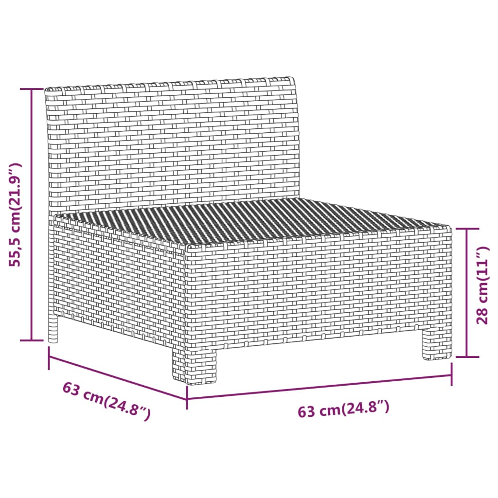 Salon de jardin 7 pcs avec coussins Gris Résine tressée
