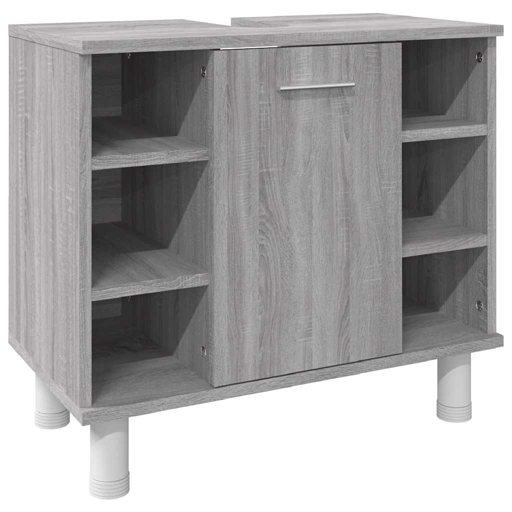 Ensemble d'armoires de salle de bain 3 pcs sonoma gris