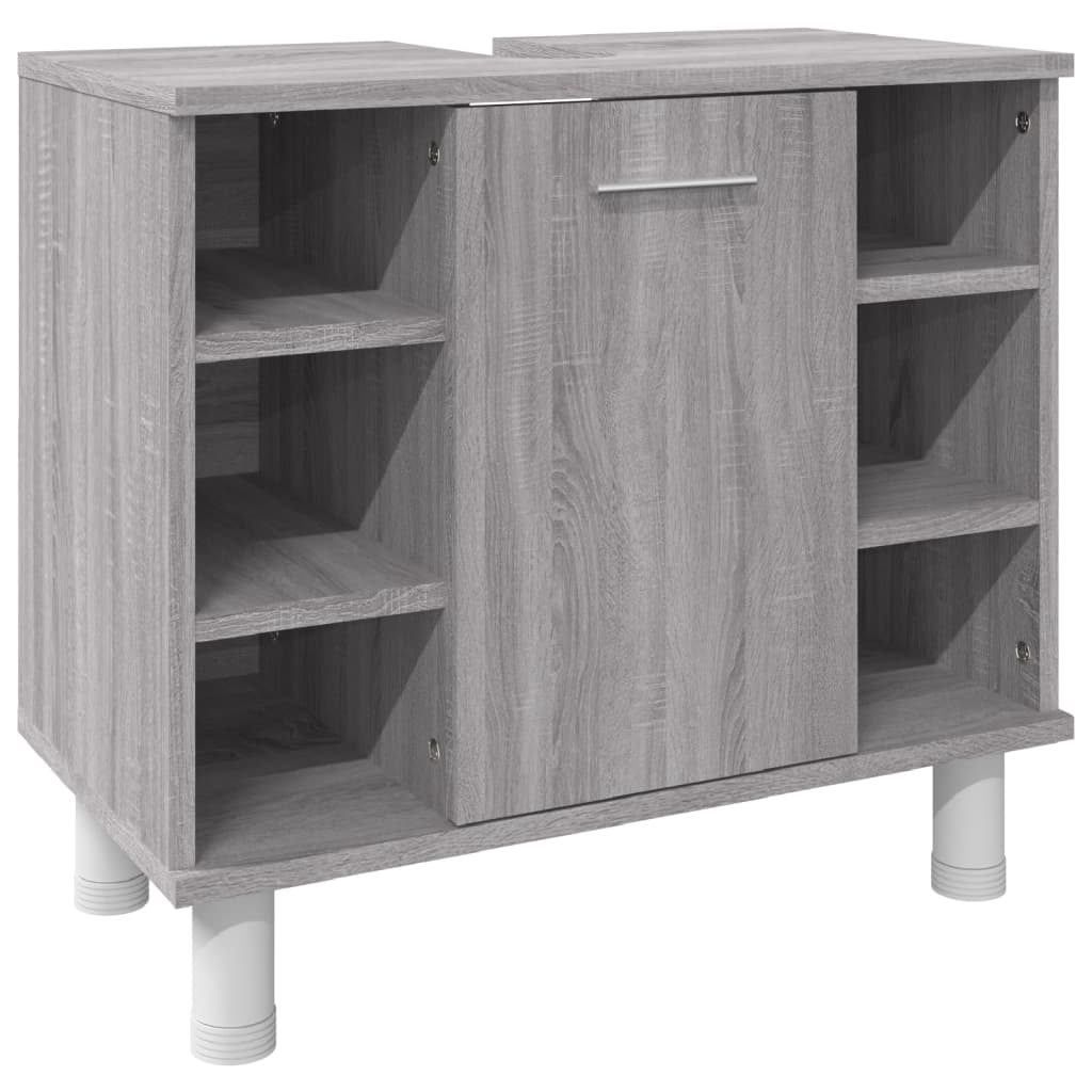 Ensemble d'armoires de salle de bain 3 pcs sonoma gris