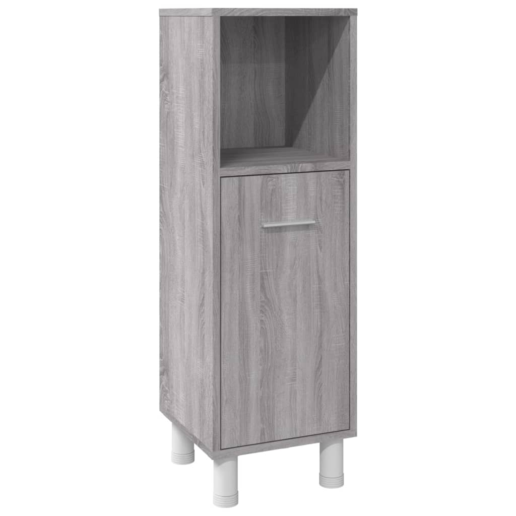 Ensemble d'armoires de salle de bain 3 pcs sonoma gris