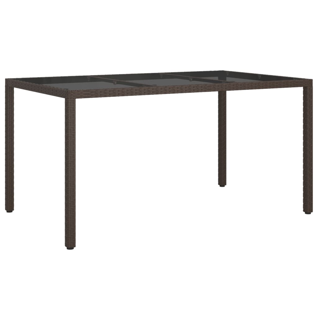 Ensemble à manger de jardin 5 pcs et coussins marron poly rotin