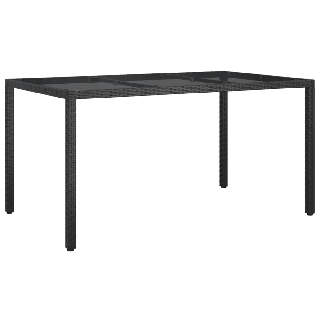Ensemble à manger de jardin coussins 5pcs Noir Résine tressée